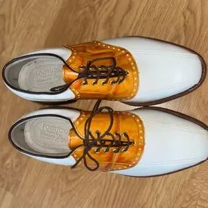 FootJoy White and Orange Oxfords Sleek Design FootJoy | Shoes | Footjoy Vintage White And Orange Saddle  main image 3